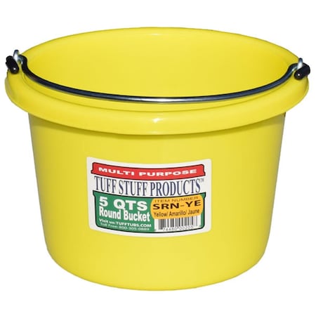 Tuff Stuff Products 5 qt. Round Bucket, Yellow TU600755